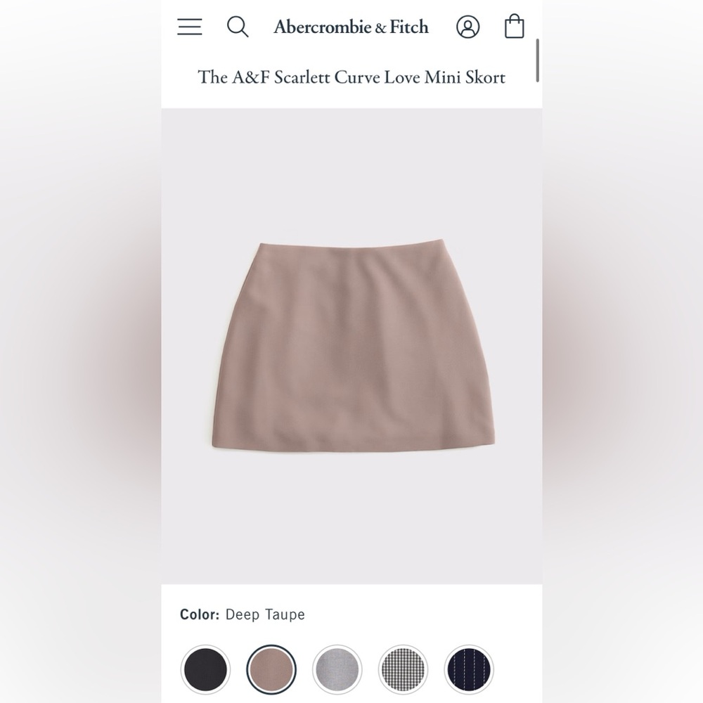 An Abercrombie mini skirt in taupe
